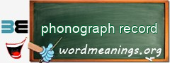WordMeaning blackboard for phonograph record